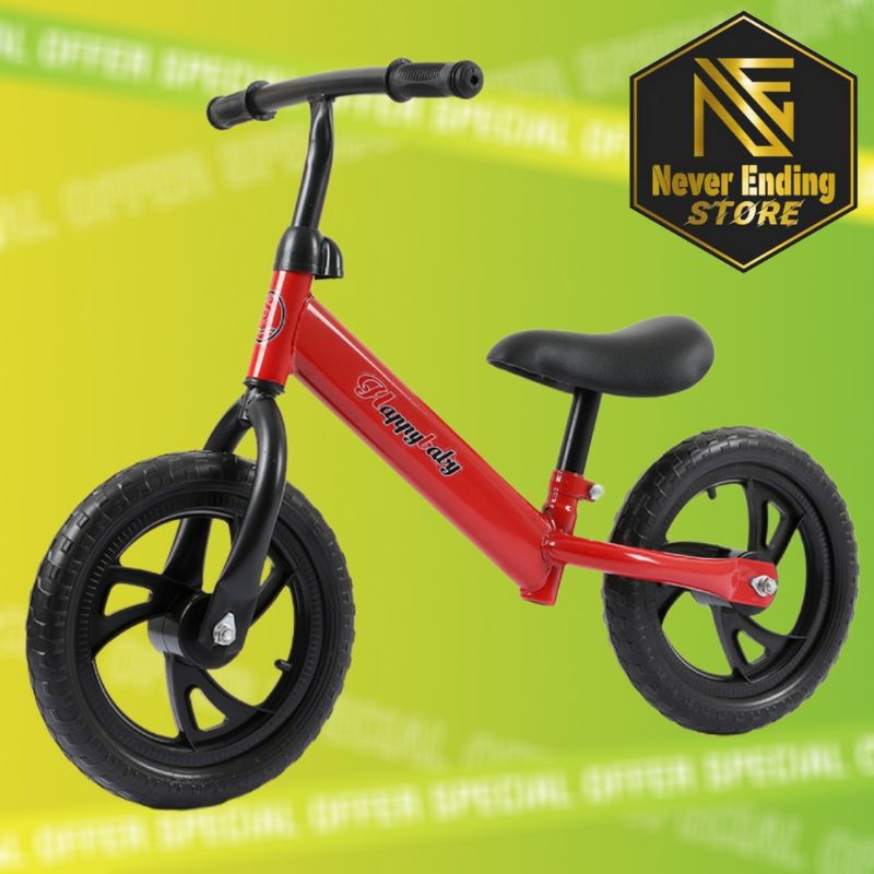 Sepeda Keseimbangan Anak Pushbike Kickbike Balance Bike warna merah biru putih hitam pink kuning 1 2 3 4 5 6 tahun