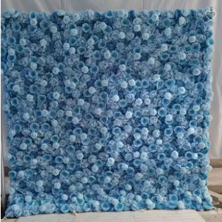 Blue Artificial Flower Panels Backdrop Panel Flower Wall for Wedding Birthday Decor