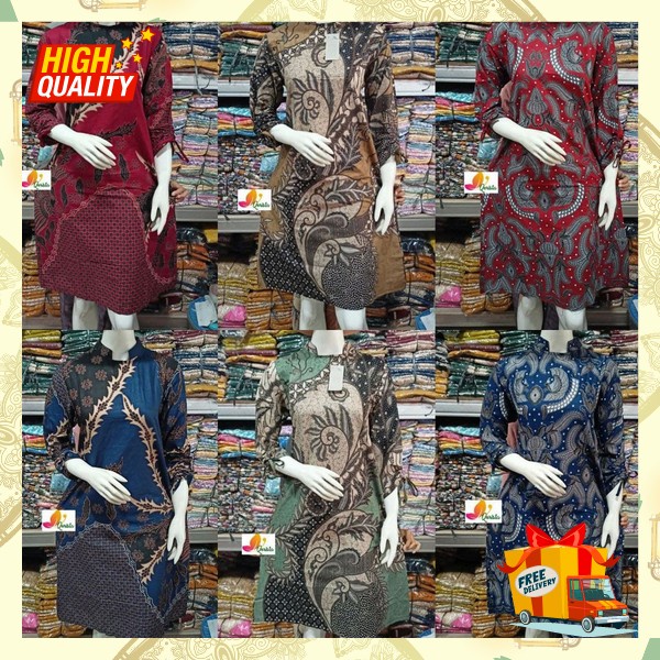 Atsan Remaja Impor Baju Kondangan Ibu2 Baju Batik Wanita Buju Cewek Formal Kemeja Dewasa Casual Bju 