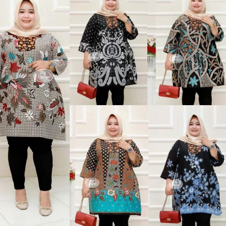 "PA.18Oc22ᴬ" ATASAN TUNIK BIG SIZE XXXXXL LD 140CM DRESS JUMBO BATIK CANTIK