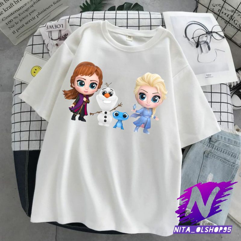 frozen elsa dan ana baju anak elsa ana kaos elsa ana dan boneka salju