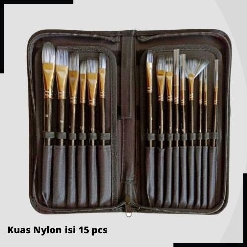 

[COD] Seamiart 15 Pcs Kuas Lukis Nylon dengan Kanvas Bag Untuk Seniman. TERJAMIN Kode 935