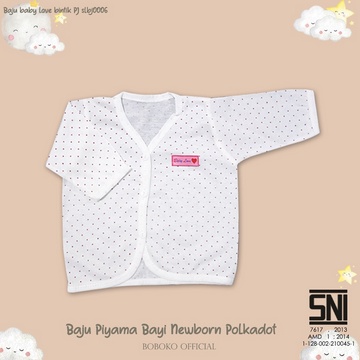 BOBOKO Baju Piyama Bayi Love Newborn Polkadot 0-3 bulan