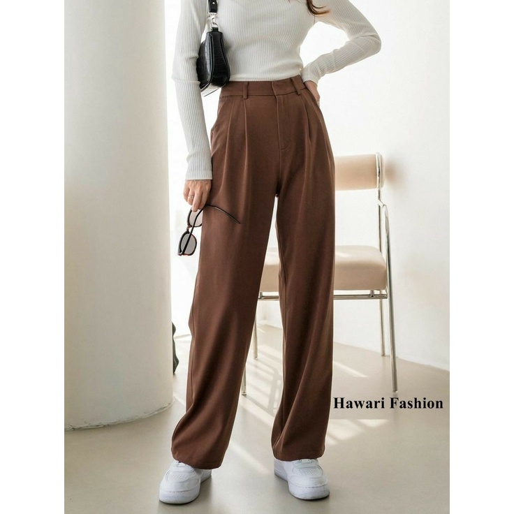 LOOSE PANTS - CELANA KULOT CRINKLE HIGHWAIST WANITA CULLOTE PANT 3412 - HIGHWAIST PANTS - KULOT CRINKLE PREMIUM - WIDE LEG PANTS - CULLOTE HIGHWAIST – HIGHWAIST- CELANA KULOT – CULLOTE - KULOT - CELANA WANITA KEKINIA