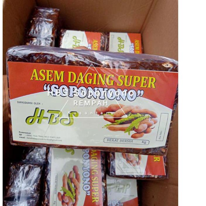 

GRATIS ONGKIR✅Asam jawa 1Kg TANPA biji SUPER (premium) 1 pack isi 4 @250gr / Asem jawa daging Super HBS Soponyono|SQ5