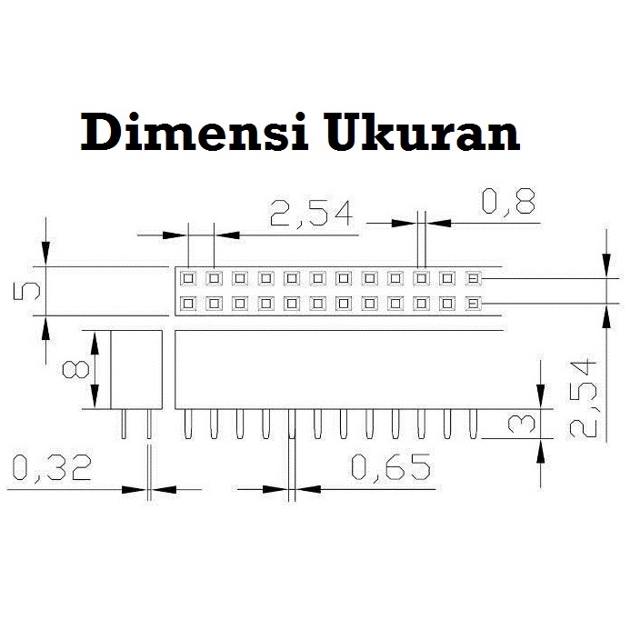 [HAEBOT] Pin Header Female 40 Pin Konektor Jumper Pitch 2.54 mm Socket Arduino Breadboard Elektronika Lubang PCB
