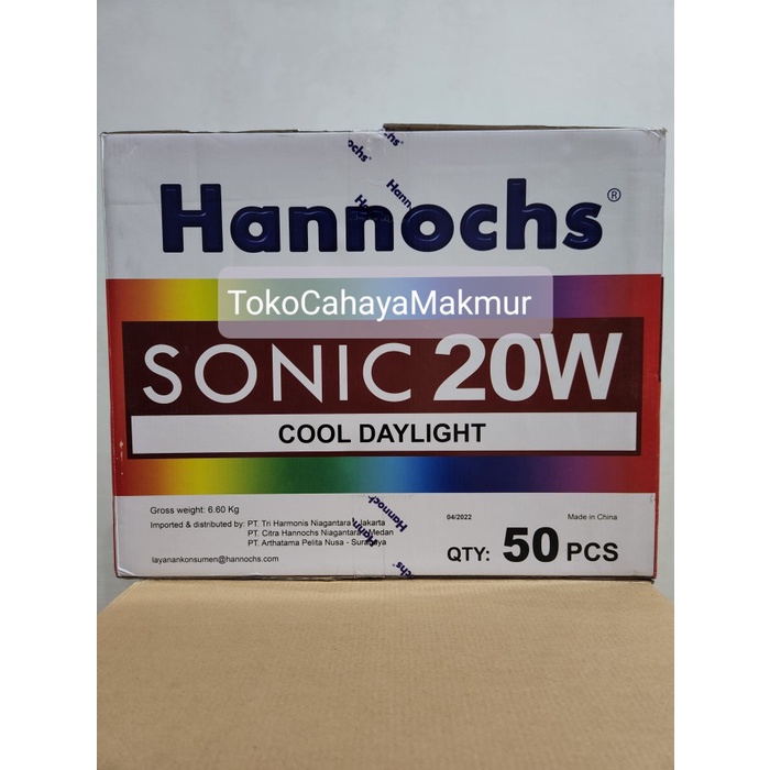 Lampu Bohlam LED Sonic 20w 20watt Hannochs Cahaya Putih 1 DUS 50Pcs