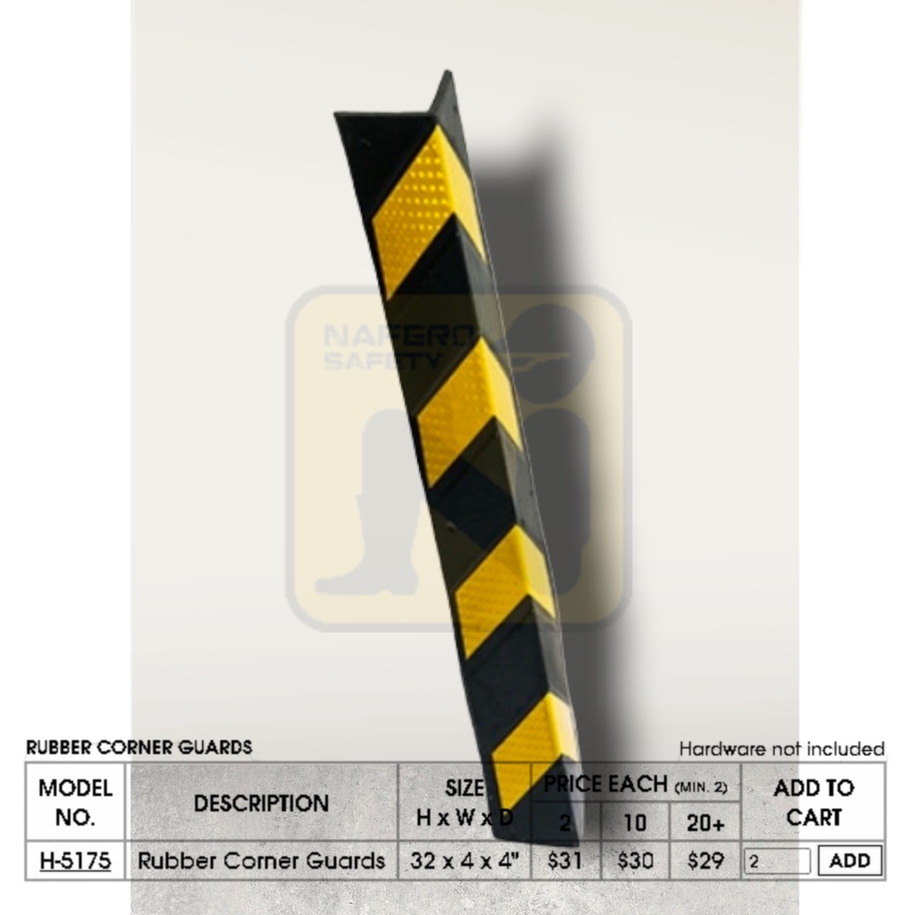 Rubber Corner Guard ATAU KARET Pelindung sudut (tembok) area parkir HITAM KUNING 78CM