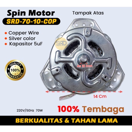 (A) Dinamo Spin Tembaga Mesin Cuci Umum 10mm SRD 70 - 10 - COP Bisa untuk Semua Merek Mesin Cuci Awet dan Tahan Lama