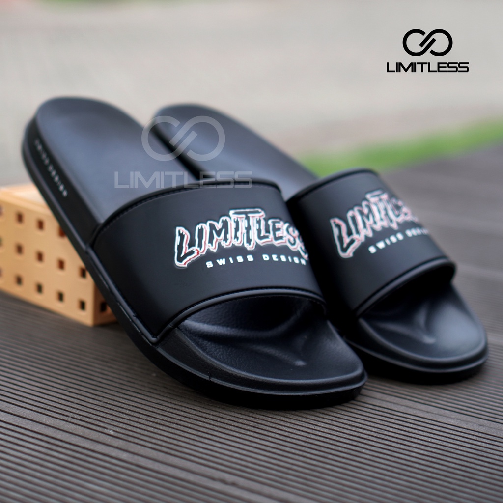 Sandal Slide Pria CLINT Hitam Laki Laki Sendal Slop Cowok Terbaru Sandal Slip On Selop Anti Licin Terbaru Premium Material