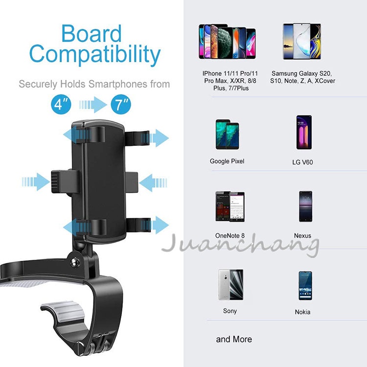 Braket Stand Holder Smartphone mount Dashboard Mobil Rotasi 360 Derajat Multifungsi