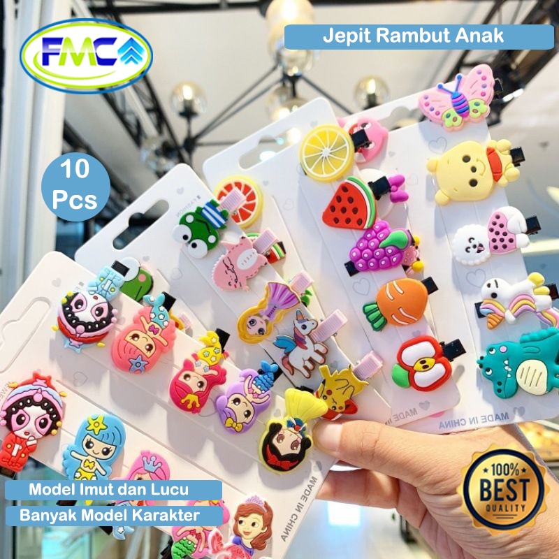 Jepitan Rambut Anak Lucu Karakter Motif Kartun Jepit Rambut Set 10 Pcs Imut Perempuan Murah Aksosoris Rambut Anak