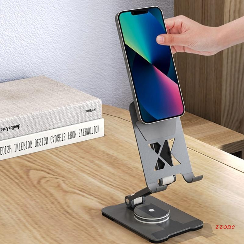 Zzz Stand Holder / Dudukan Ponsel / Tablet Model Lipat Bahan Aluminum Portabel Adjustable Untuk Meja