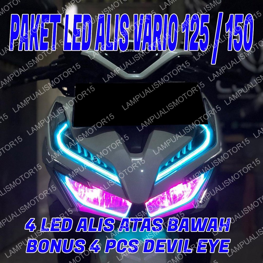 LAMPU ALIS BONUS DEVIL EYE VARIO 125 VARIO 150 LAMPU ALIS DRL VARIO LED V3 BONUS DEVIL EYES NEW LAMP