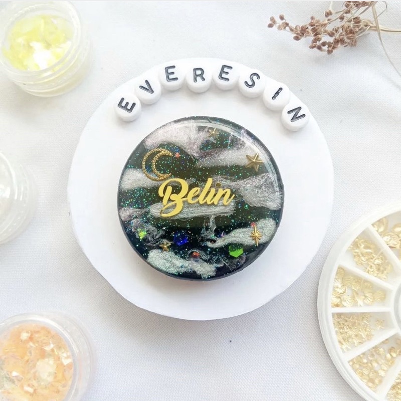 [Galaxy] Pop Socket Griptok Custom Resin | Everesin.id | Popsocket Custom Nama | Griptok Custom Nama