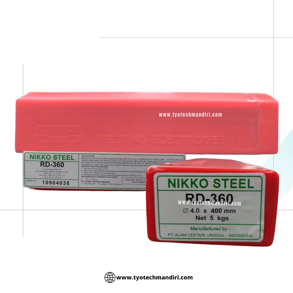 KAWAT LAS NIKKO STEEL RD-360 Dia. 4.0 MM
