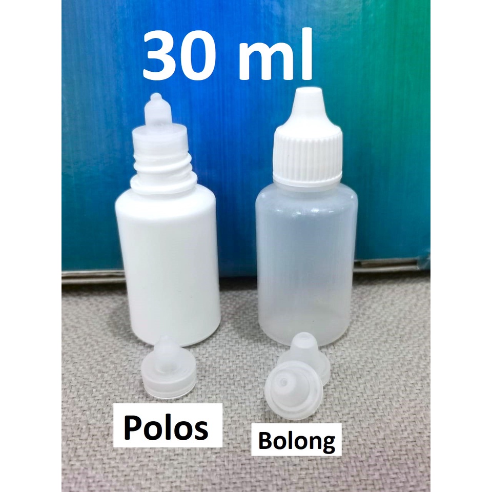 Botol Tetes mata 30 30ml PUTIH Natural LD LDPE HD HDPE Non segel Polos Bolong esen essen Chubby Gorilla