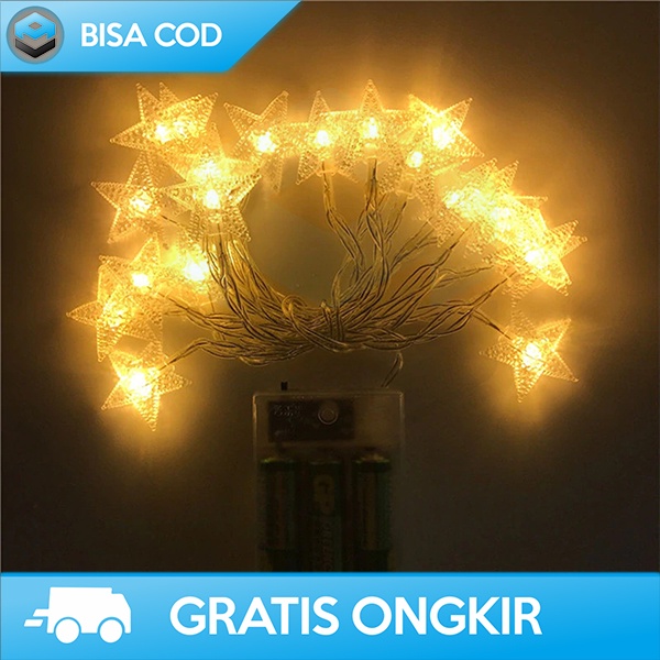 LAMPU HIAS BINTANG TUMBLR LAMP  STAR LIGHT LAMPU NATAL 20 LED 3 METER