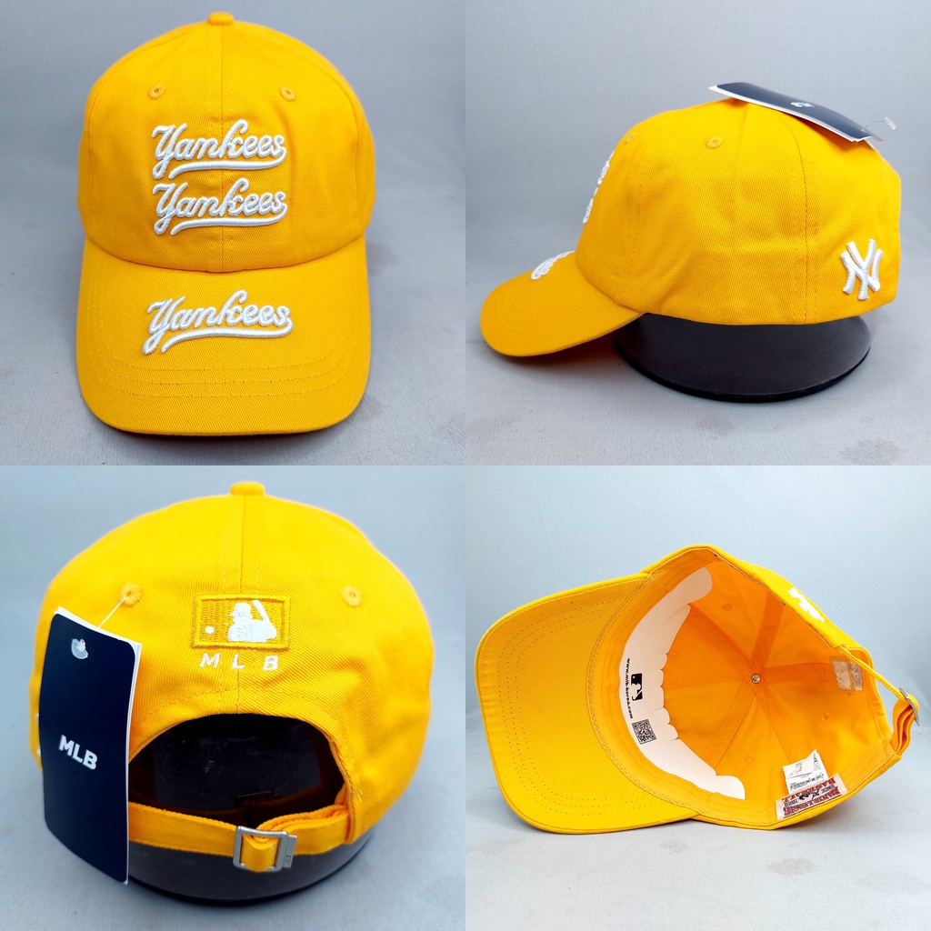 TOPI SNAPBACK MELENGKUNG TULISAN NY KUNING