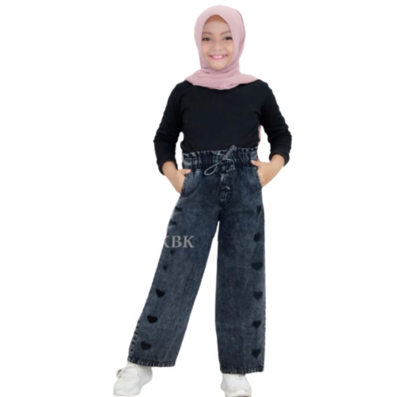 KULOT PANJANG ANAK PEREMPUAN//CELANA JEANS BORDIR USIA 7 SAMPAI 12TAHUN