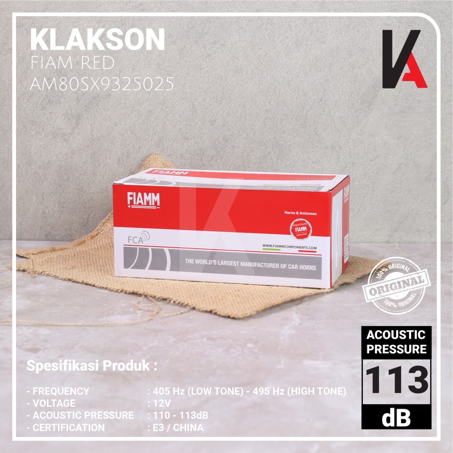 KLAKSON KEONG FIAMM RED ITALY 12V | UNTUK MOBIL / MOTOR | ORIGINAL