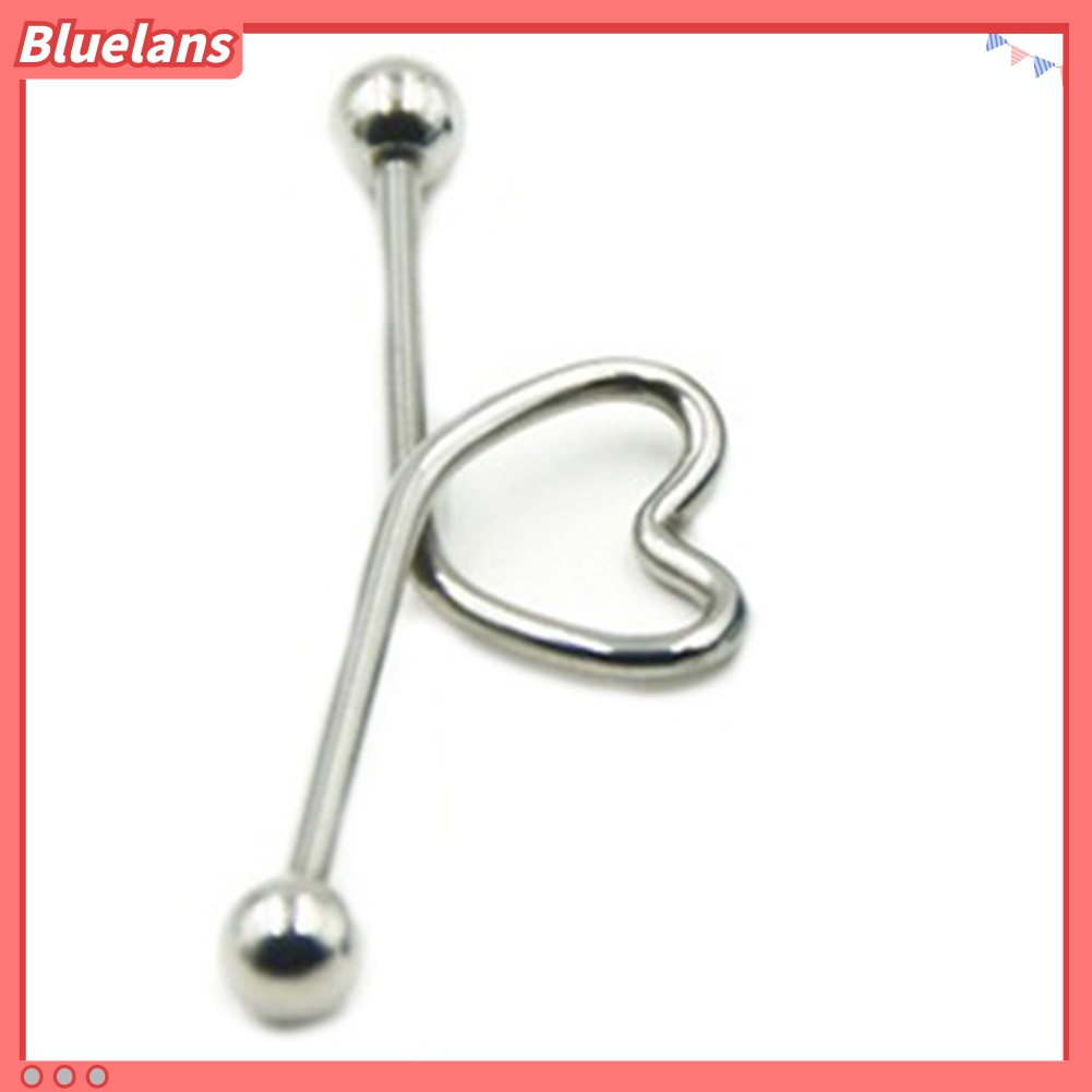 1pc Piercing Tulang Rawan Bentuk Hati Bahan Stainless Steel Untuk Unisex