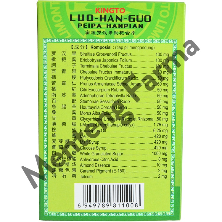 Kingto Luo Han Guo Peipa Hanpian - Permen Obat Batuk Lo Han Kuo