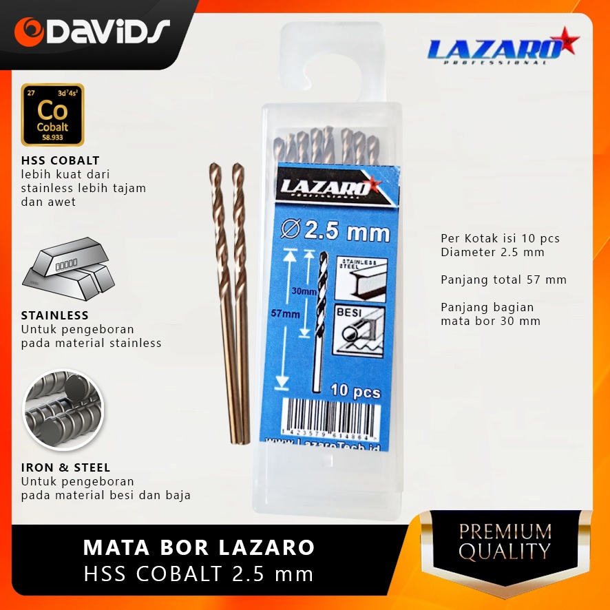 Mata Bor Besi Baja Ringan Stainless Hss Cobalt Lazaro