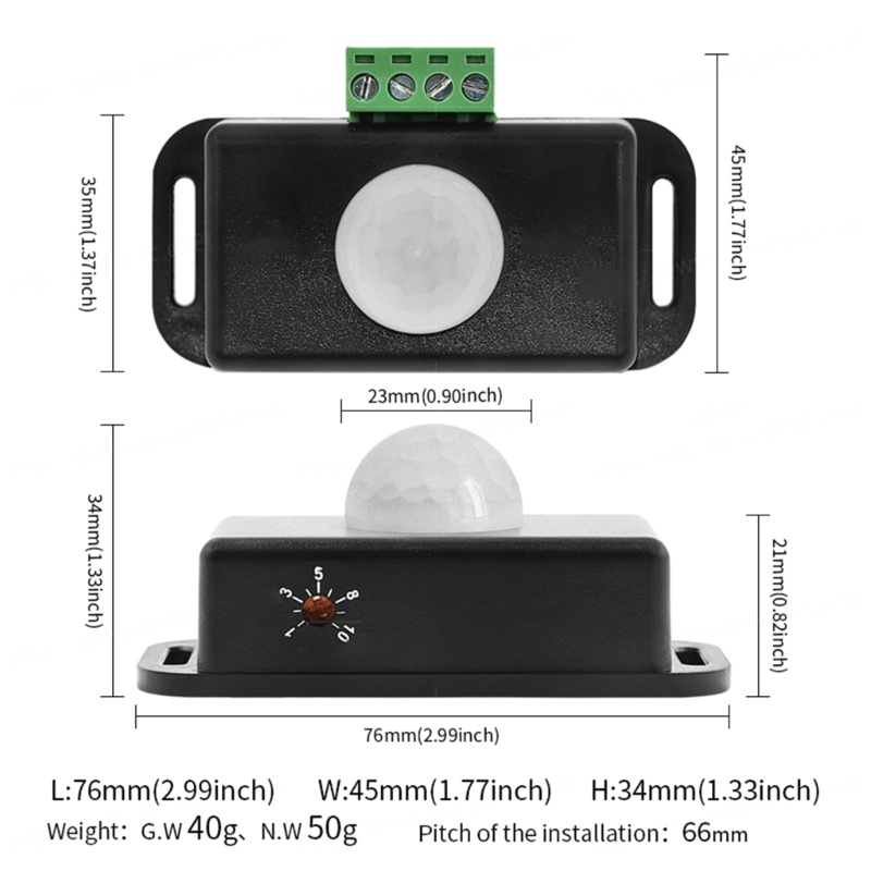 Zzz Saklar Sensor Gerak PIR DC 12V 24V Untuk Lampu LED