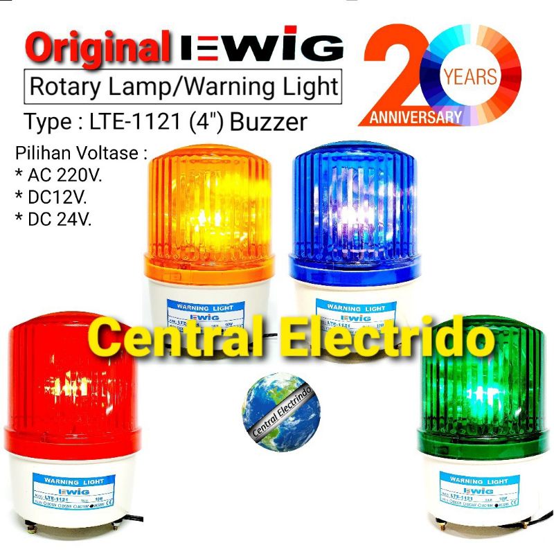 Lampu Menara/Hias/Plang Toko LTE-1121J (4in) Buzzer EWIG.