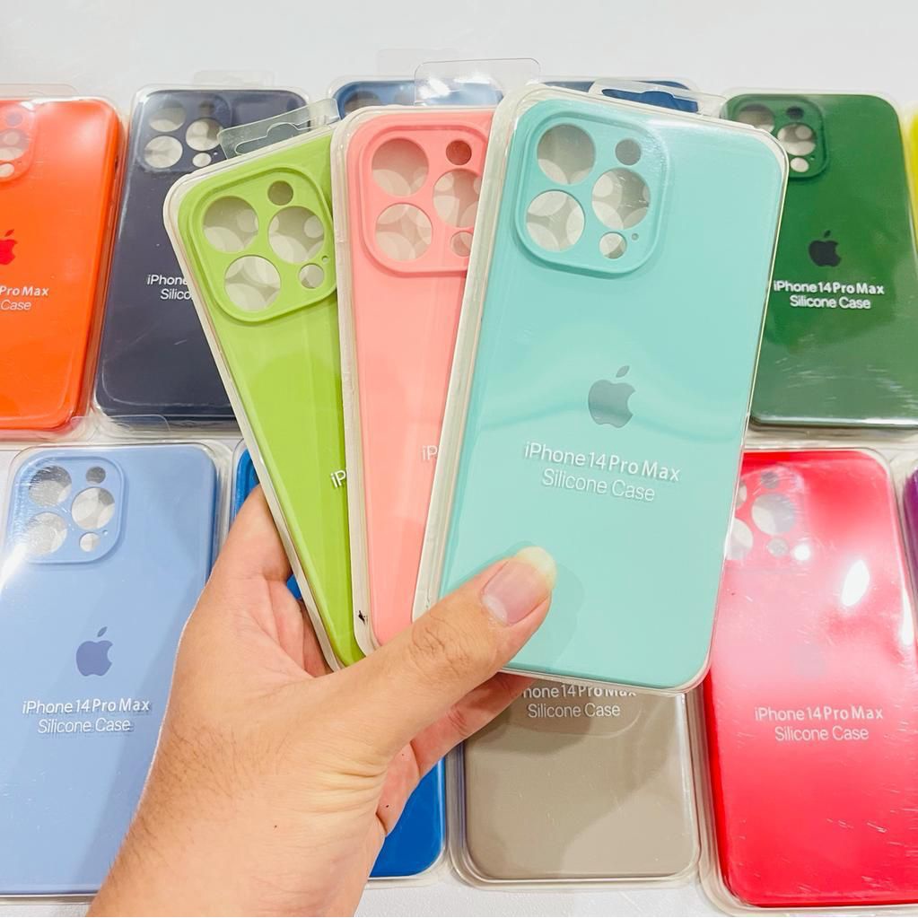 Silicone Rubber 1:1 Iphone 14 Promax 14 Max / Plus 13 Pro 13 Mini 12 Promax 12  Soft Silicone Case Rubber Anti Noda Kualitas Original + Protector Camera