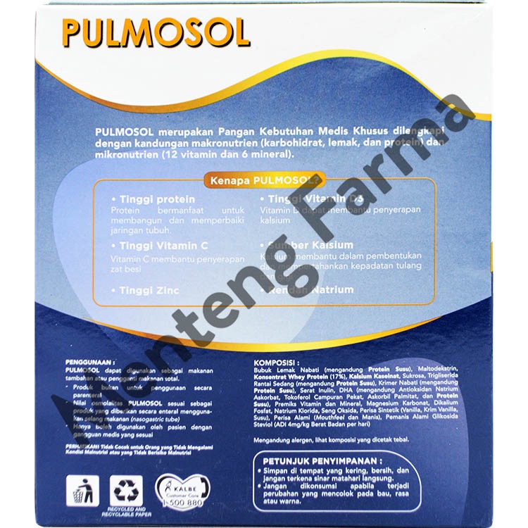 Pulmosol Vanila 150 Gram - Susu Nutrisi Kesehatan Pernapasan