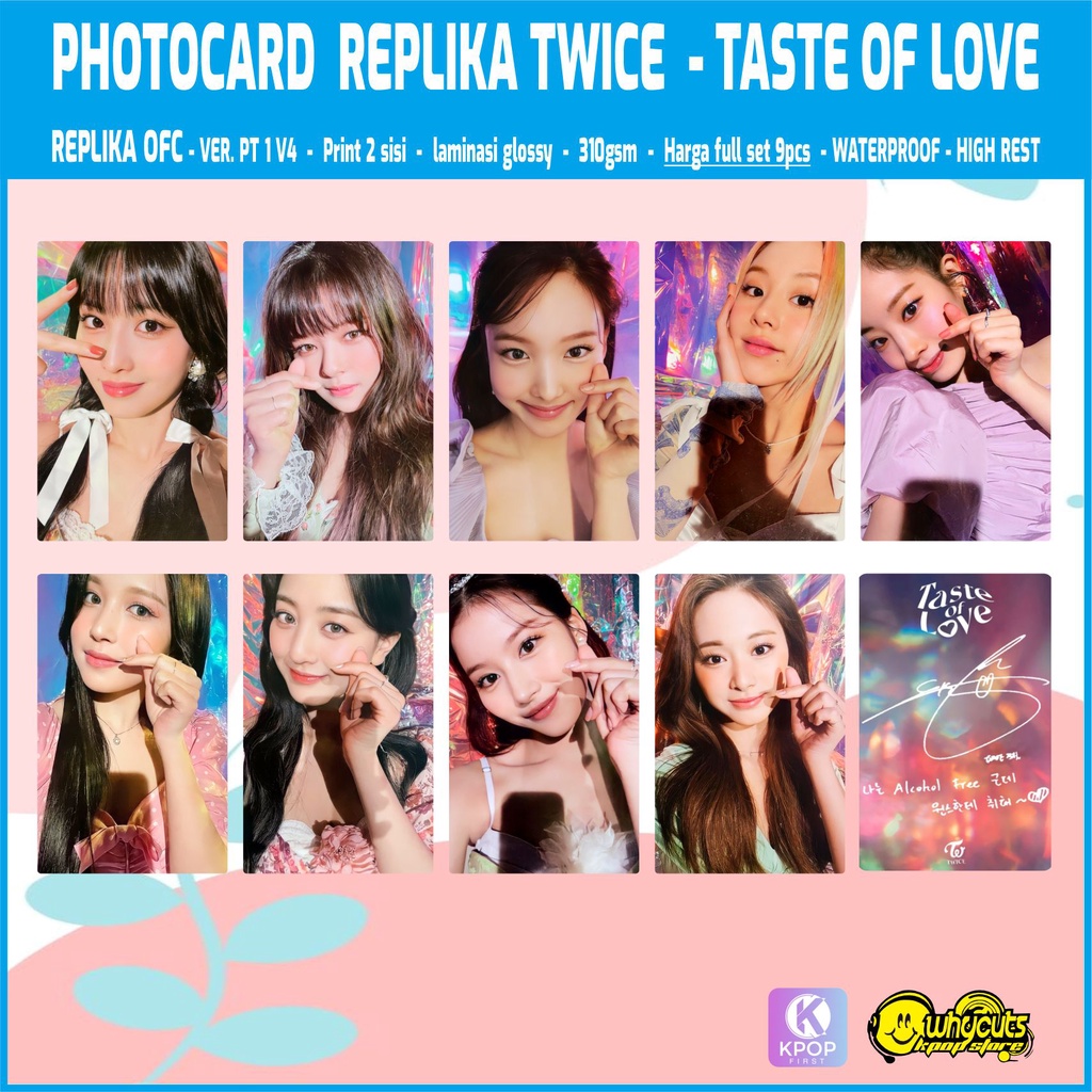 PHOTOCARD SET PREMIUM KPOP TWICE TASTE OF LOVE &amp; THE FEELS isi 9 pcs full set semua member