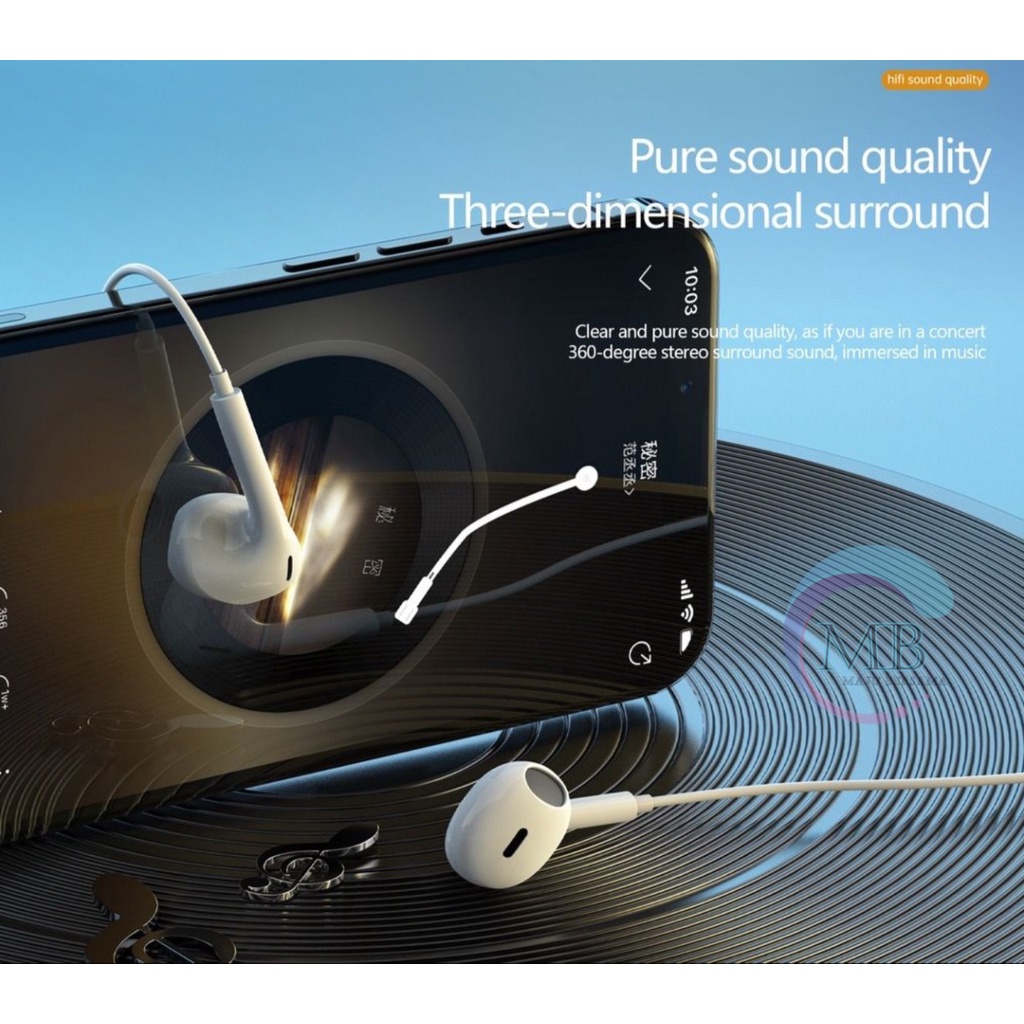 DIINAMI Earphone headsfree Hf Type C Headset Type-C Samsung Xiaomi Oppo Vivo Huawei INFINIX + MIC ORIGINAL MB6098