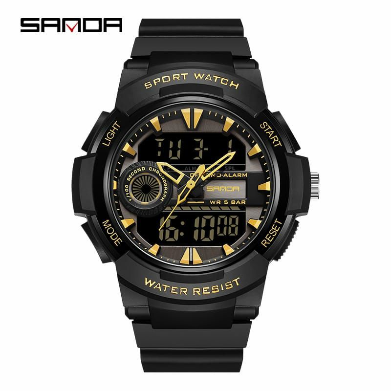 BIG SALE SANDA 6082 Jam Tangan Pria Digital Analog Tali Rubber Shockproof Anti Air