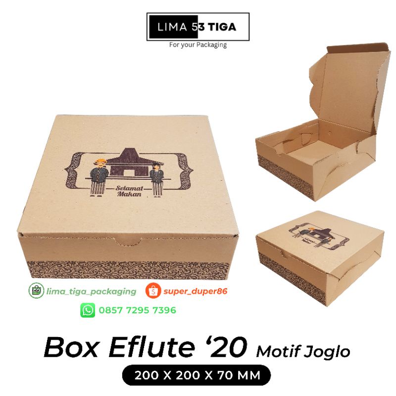 

Box Dus Coklat tebal Motif ukuran 20x20x7 cm (min.order kelipatan 10)untuk dus packaging/dus catering/dus kue
