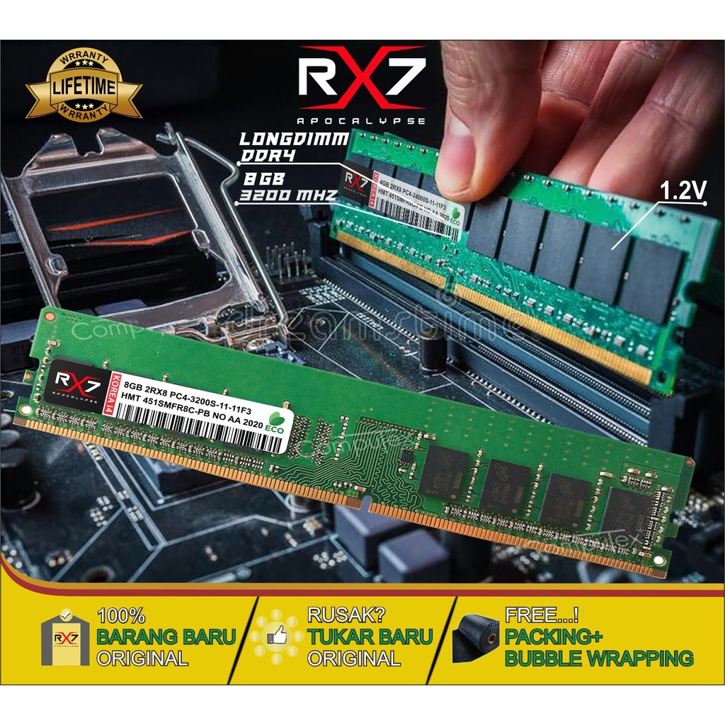 MEMORY RAM RX7 DDR4 8GB 3200 MHz PC 25600 GARANSI RESMI