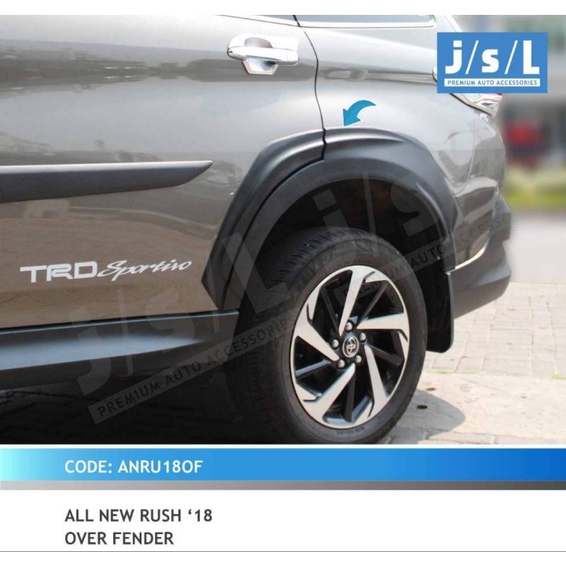 Over fender all new Rush Terios 2018 2020 2022 model Standar Hitam jsl