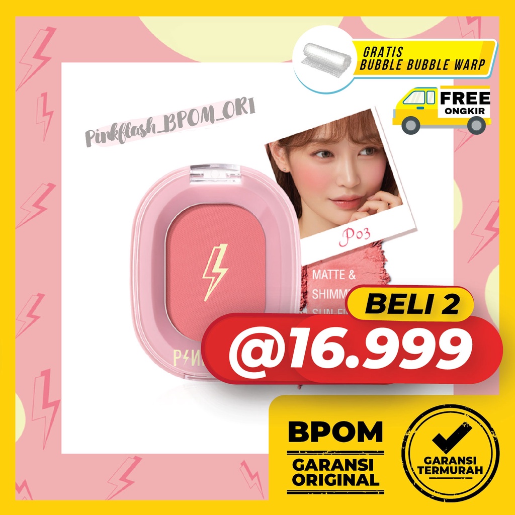 PINKFLASH Blush On Matte Shimmer Cheek Makeup Perona Pipi Pink Flash Blushon