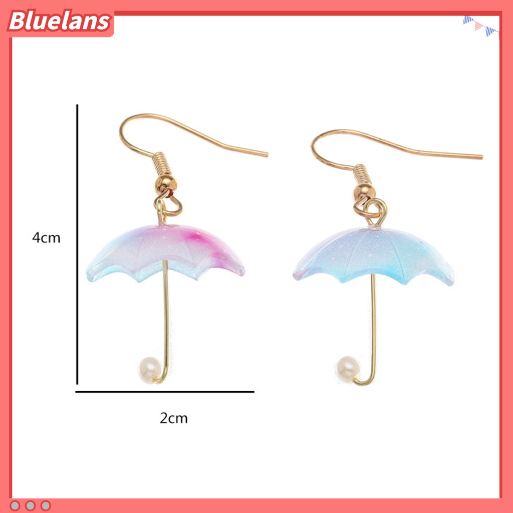1 Pasang Anting Kait Wanita Bentuk Payung Warna Kontras Untuk Pernikahan