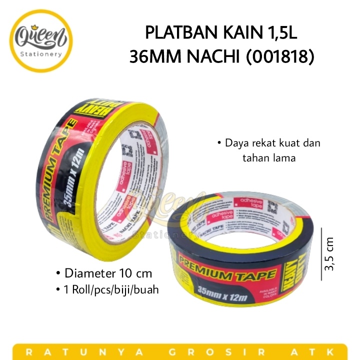 

1 PCS PLATBAN KAIN 1,5L 35MM NACHI (001818) - LAKBAN ISOLASI HITAM JILID