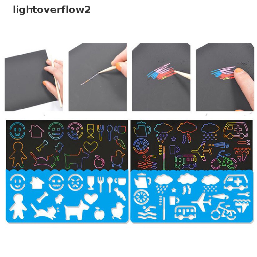 (lightoverflow2) 50 Lembar / Set Mainan Kartu Gambar Ajaib Motif Hujan Untuk Anak (ID)