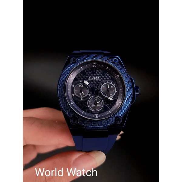 Jam Tangan Pria Merk Guess Original W1049G7 CARBON Baterai Free Box