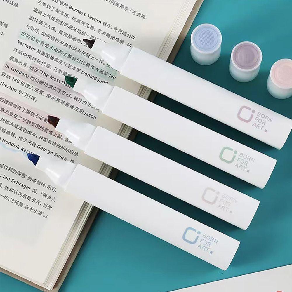 Preva 4PCS/Set Stabilo Pen Set Warna Permen Kreatif Alat Tulis Menggambar Kepala Lembut Alat Tulis Color Pen