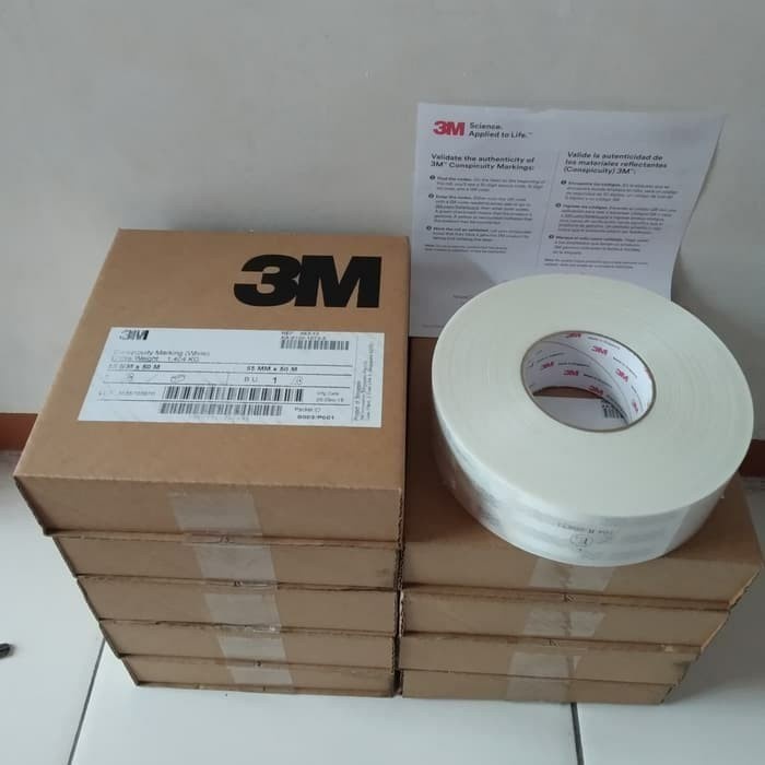 

PROMO. 3M Diamond grade 983-10 putih Reflective tape 55mm x 50 meter SSL