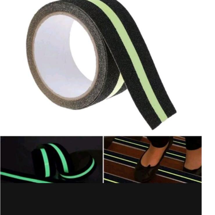 Super Produsen Lakban Anti Slip Tangga Glow In The Dark Stiker Fosfor - Anti Licin Lantai Fosfor 5 cm x 5 meter