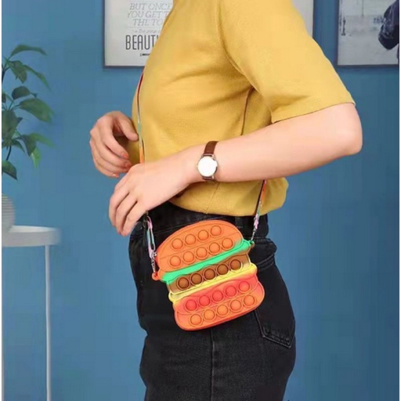 Tas Selempang Hamburger Rainbow Toy BEST QUALITY