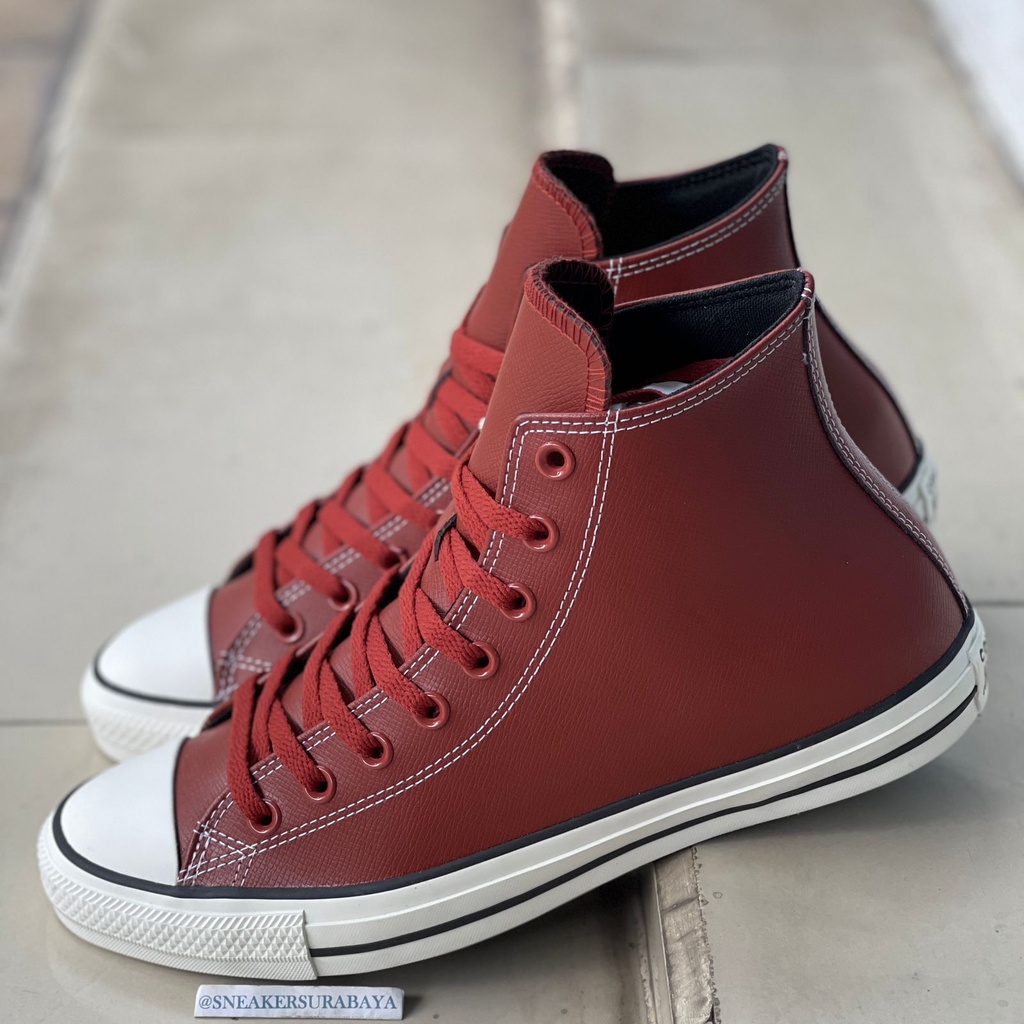 Converse CTAS HI Leather Embossed  Dark Terracotta