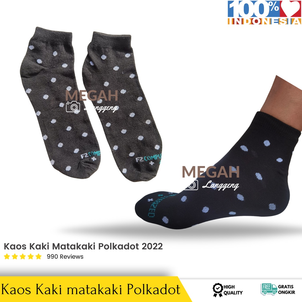 (Paket Hemat 12 Pasang) Kaos Kaki Mk POLKADOT -  Kaos Kaki Pendek Matakaki Pria Wanita Dewasa - Kaos Kaki Pendek Pelangi -Kaos Kaki Semata Kaki Polos - Kaos Kaki Semata Kaki Wanita - Grosir Kaos Kaki Pendek Semata Kaki Pria / Wanita Premium