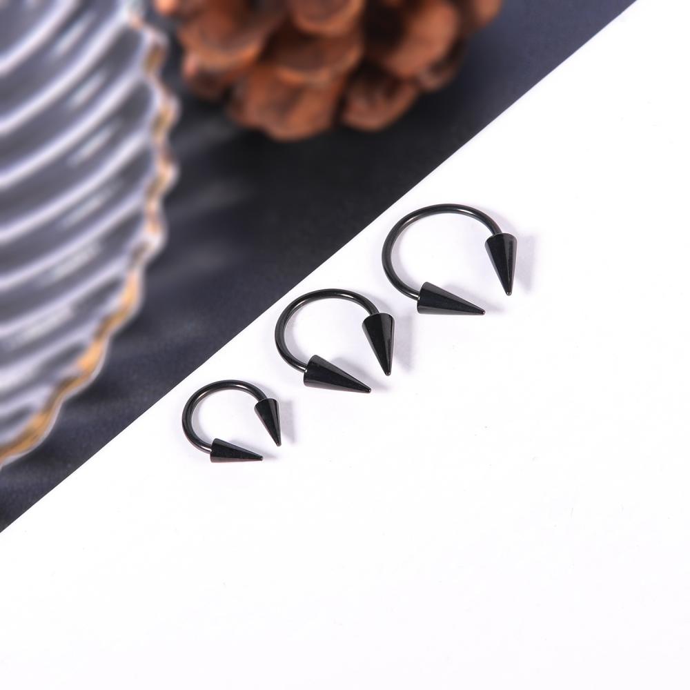 1 PC Cincin Tindik Bahan Stainless Steel 16G 8 / 10 / 12mm Untuk Hidung Bibir